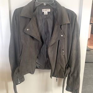 Women’s Glamorous Suede Moto Jacket with Belt